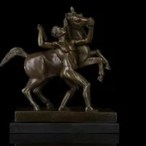 大人気ブロンズ像 馬と裸男 インテリア 彫刻 銅像 インテリア家具 置物 