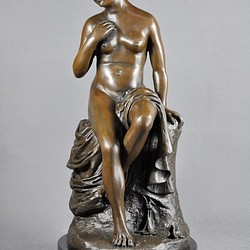 大型ブロンズ像　座ってる裸婦　名品　36cm　インテリア家具　置物　彫刻　銅像　彫像　美術品フィギュア贈り物 プレゼント