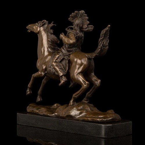 大人気ブロンズ像 馬に乗る男子 インテリア 彫刻 銅像-