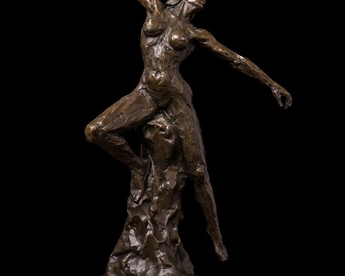 ブロンズ像 飛びそうな裸の少女 名品 インテリア家具 置物 彫刻 銅像 