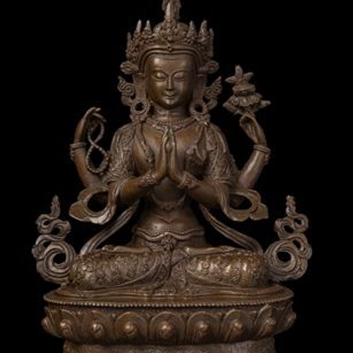 仏教美術 ブロンズ像 四臂観音菩薩像 20cm インテリア家具 置物 彫刻