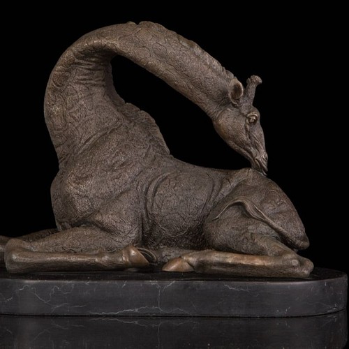 動物ブロンズ像『キリン』 20cm 大名品 インテリア家具 置物 彫刻 銅像