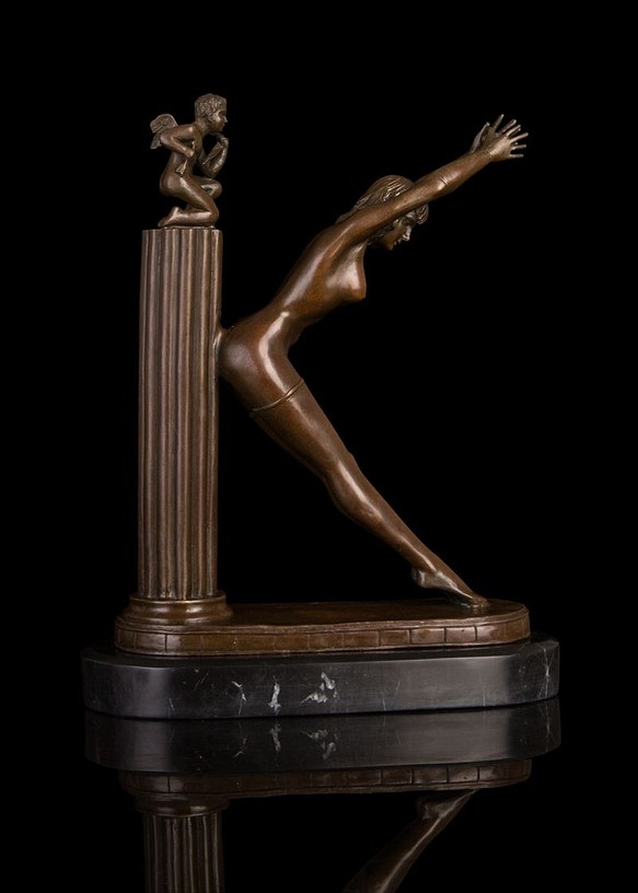超人気ブロンズ像 天使 裸の少女名品 インテリア家具 置物 彫刻 銅像