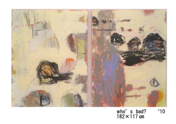 *現代絵画 *who's bad?（’10）インテリア 壁掛け 手描き モダンアート　抽象画 1枚目の画像