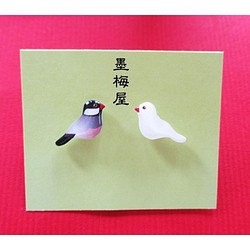 【樹脂ピアス】文鳥と白文鳥ピアス 1枚目の画像