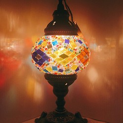 トルコ モザイク ランプ【スタンドNEW】(Ｓサイズ) SLTN-005 1枚目の画像