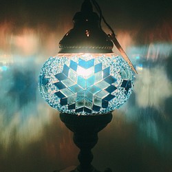 トルコ モザイク ランプ 【スタンドNEW】(Ｓサイズ) SLTN-017 1枚目の画像