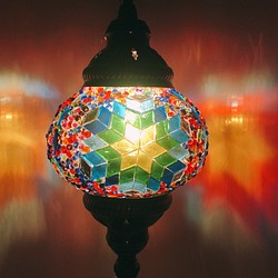 トルコ モザイク ランプ 【スタンドNEW】(Ｓサイズ) SLTN-022 1枚目の画像