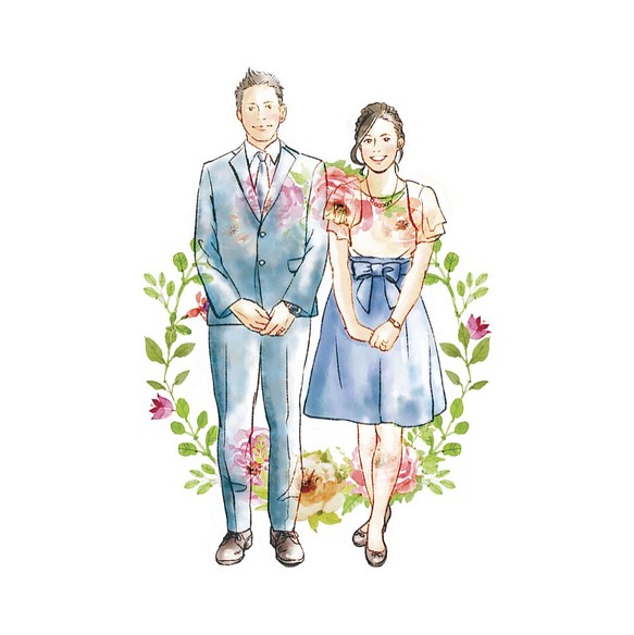 カットイラストのみ 似顔絵 お祝いやウェディンググッズにもオススメです 似顔絵 結婚式 ア シンプル 22年のクリスマスの特別な衣装 おしゃれ