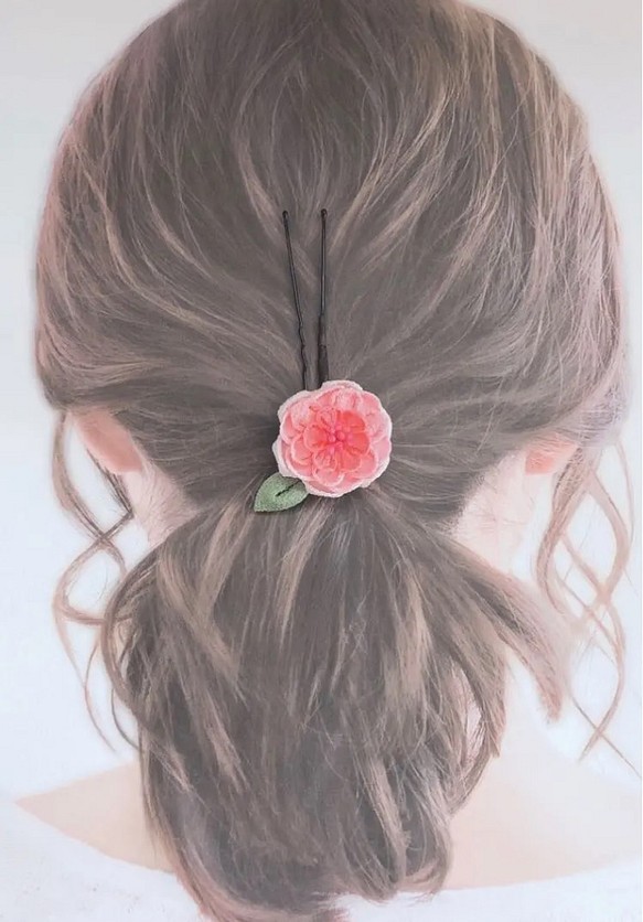 つまみ細工髪飾り 布花ヘアアクセ 薔薇 バラ ばら 振袖前撮り 晴れ着