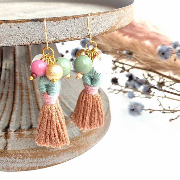 colorful tassel イロトリドリタッセルピアス/イヤリング