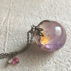 Botanical jewelry 八重桜のネックレス　L 1枚目の画像