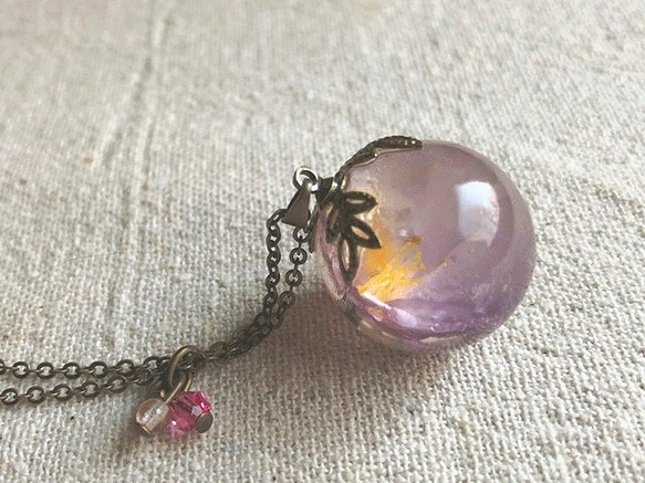 Botanical jewelry 八重桜のネックレス　L 1枚目の画像