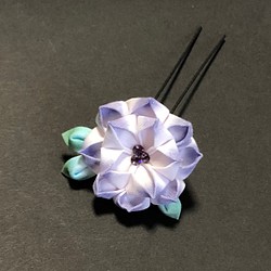 つまみ細工  紫陽花の髪飾り 1枚目の画像