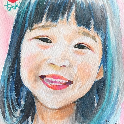 オーダーメイド はがきor2lサイズ 子供の似顔絵 水彩画 原画のみ 記念日に イラスト Maki 通販 Creema クリーマ ハンドメイド 手作り クラフト作品の販売サイト