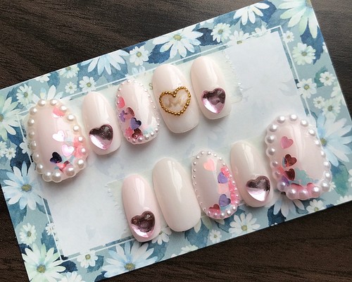 ゆるふわ♡囲みネイル♡ ネイルチップ（つけ爪） min nail 通販