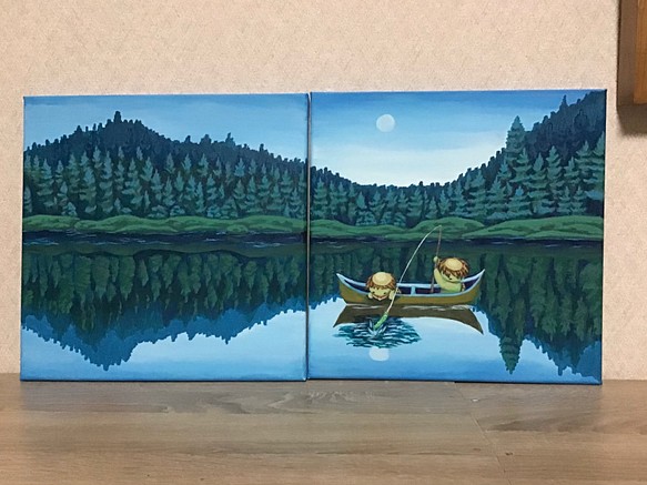 アートパネル　河童と森の湖 1枚目の画像