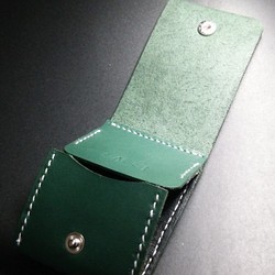 栃木レザー製カード&コインケース(抹茶) 1枚目の画像