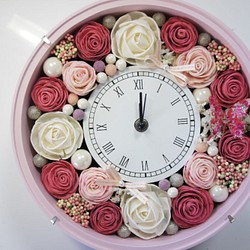 週年紀念禮物♪給喜愛Kawaii的人的花鐘（高級版，粉紅色版） 第1張的照片