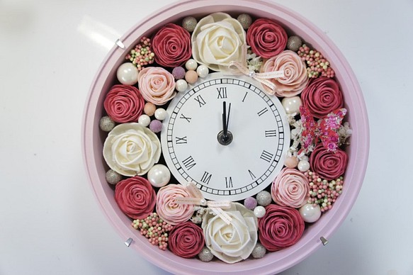 週年紀念禮物♪給喜愛Kawaii的人的花鐘（高級版，粉紅色版） 第1張的照片
