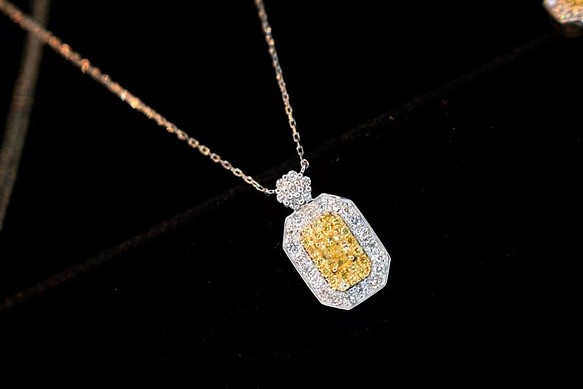 天然イエローダイヤモンドネックレス0.58ct k18 www.lasertam.co