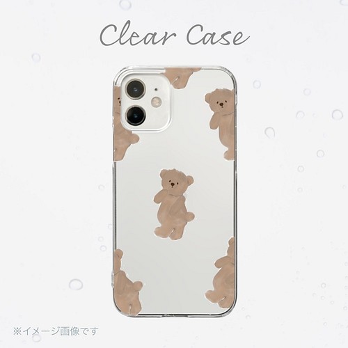 クリアケース くま クリア スマホケース 透明 シンプル かわいい Iphone Android スマホケース カバー Papiko パピコ 通販 Creema クリーマ ハンドメイド 手作り クラフト作品の販売サイト