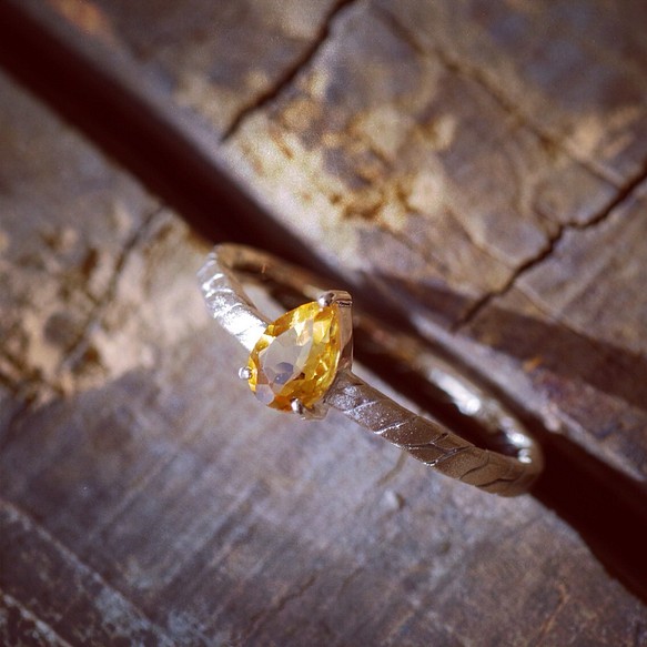 K10 /黃水晶戒指“柿子” 第1張的照片