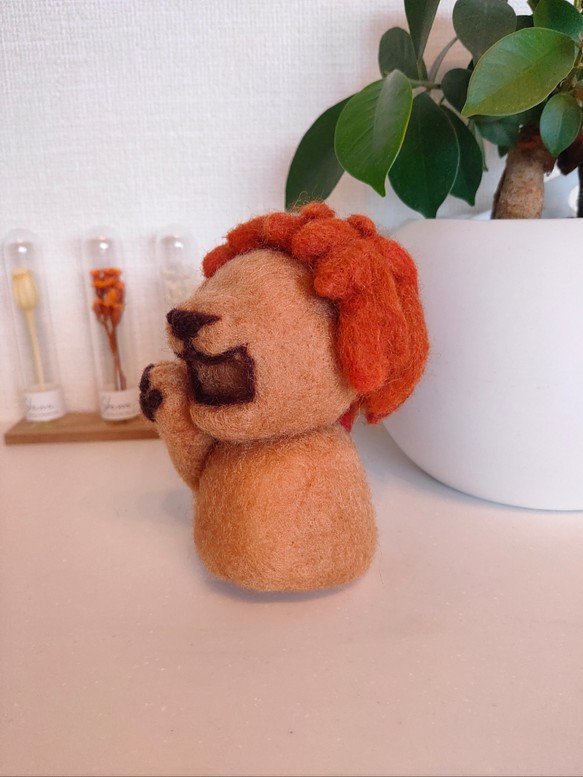 羊毛フェルト:ライオン らいおん 着せ替え人形 羊毛フェルト 