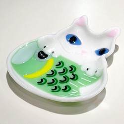 白ネコと鯉のぼりのお皿 1枚目の画像