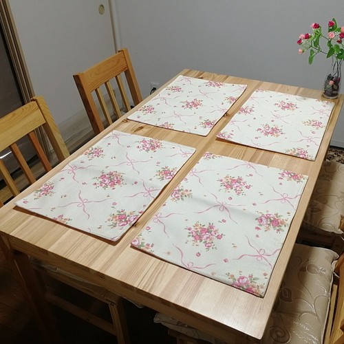 商品情報 *vintage cotton mat ❀blue flower テーブルマット v2.com.sa