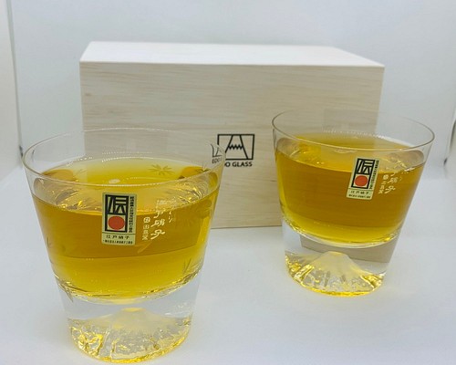 田島硝子日本製手つくり富士山ロックグラス 2個入り田島硝子ペア