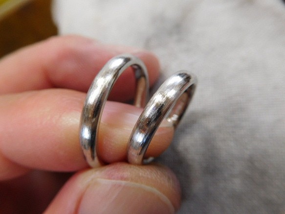 鍛造 結婚指輪 プラチナ1000 純プラチナ プラチナ999 甲丸 リング 幅
