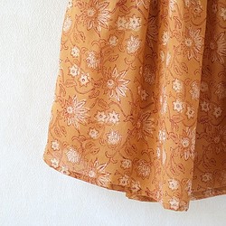 木版更紗のふんわりカッチスカート・柿色 1枚目の画像