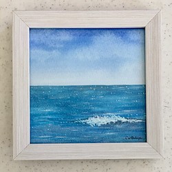 小さな海　ミニ水彩原画　2 1枚目の画像