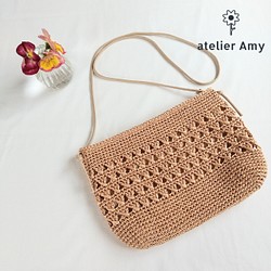 3way 透かし編み マニラヘンプヤーン 麻のミニショルダーバッグ サコッシュ ショルダーバッグ Atelier Amy 通販 Creema クリーマ ハンドメイド 手作り クラフト作品の販売サイト