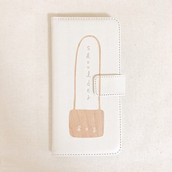かばんのiPhoneケース(手帳型 / ウッド調) 1枚目の画像