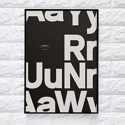 【0237】Runaway タイポグラフィーアートポスター　モノトーン　海外インテリア 1枚目の画像