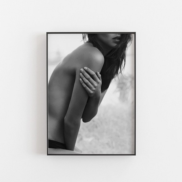 【0291】アートポスター　Sensual Woman Black And White Photography　北欧 1枚目の画像