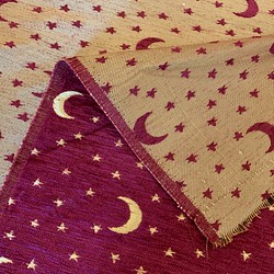 トルコ生地シェニール織　月星　赤パープル 1枚目の画像