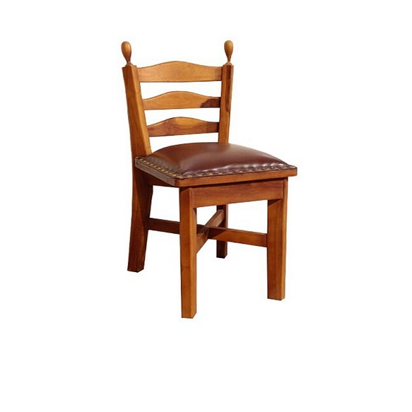 【吉迪市柚木家具】柚木銅釘皮革造型小椅 矮凳 餐椅 ETCH007SL 第1張的照片