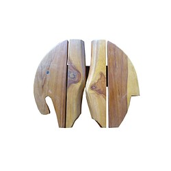 【ジディシティチーク家具】エレファント縁起の良い断熱パッドLT-085B木製断熱パッド、滑り止めポットパッド、ボウルパッド、ティ 1枚目の画像