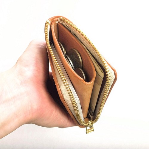 在庫処分SALE】 厚い革1枚のL字ファスナー財布 【アラスカレザー 