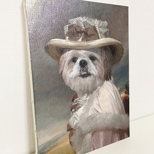 犬 肖像画 ペット 似顔絵 ポートレイト キャンバスアート オーダー 