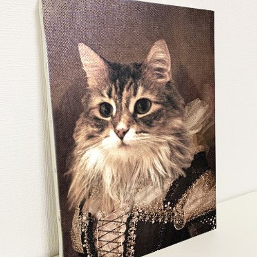 猫 肖像画 ペット 似顔絵 ポートレイト キャンバスアート オーダー 