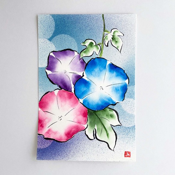 原画】「アサガオ（朝顔）」 花の絵 インテリア 絵画 アート 絵画