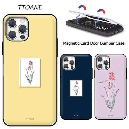 チューリップ マグネット カード収納 スマホケース Iphone13追加 Iphone Galaxy 携帯カバー 韓国 Iphoneケース カバー トアネ 通販 Creema クリーマ ハンドメイド 手作り クラフト作品の販売サイト