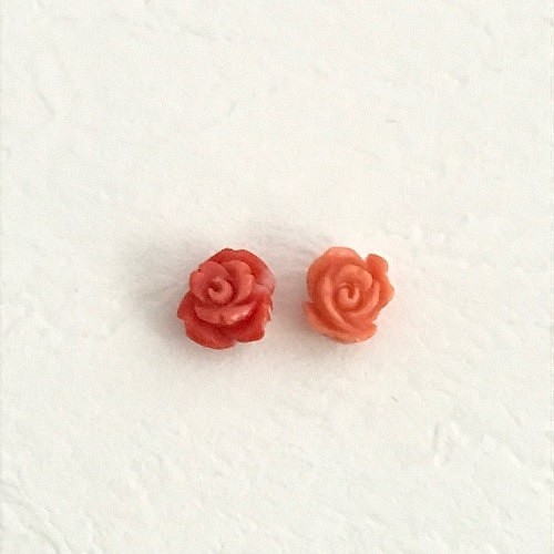 珊瑚／サンゴ 薔薇（片穴） 2個 【天然石ビーズ】 天然石 ferie* 通販 ...