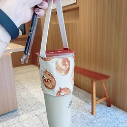 ルーム208日本の綿とリネンの環境に優しい飲料バッグ/手作りの飲料バッグ/飲料バッグ/カップカバー 1枚目の画像