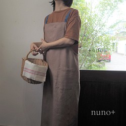 【nuno+】 linen iro×iro エプロン ショコラブラウン 1枚目の画像