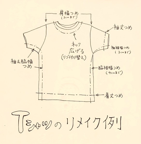 Tシャツリフォーム・リサイズ・リメイク例 1枚目の画像